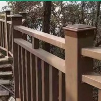 青岛供应木塑材质护栏 市政园林河道塑木围栏防护栏杆