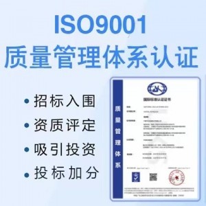 广东三体系认证ISO9001质量管理体系认证办理服务