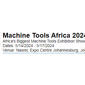 2024年南非约翰内斯堡金属加工焊接机床展览会